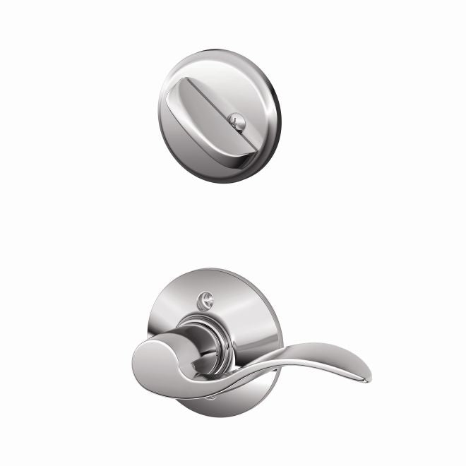 Schlage Left Hand Accent Lever Interior Active Trim - Exterior Handleset Sold Separately in Bright Chrome finish