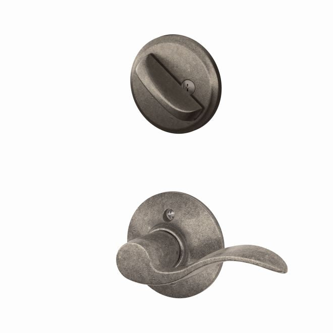 Schlage Left Hand Accent Lever Interior Active Trim - Exterior Handleset Sold Separately in Distressed Nickel finish