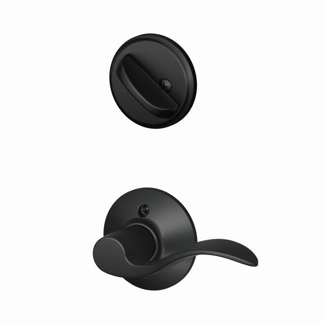 Schlage Left Hand Accent Lever Interior Active Trim - Exterior Handleset Sold Separately in Flat Black finish