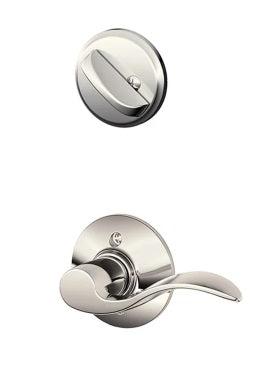 Schlage Left Hand Accent Lever Interior Active Trim - Exterior Handleset Sold Separately in Polished Nickel finish