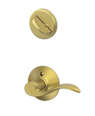 Schlage Left Hand Accent Lever Interior Active Trim - Exterior Handleset Sold Separately in Satin Brass finish