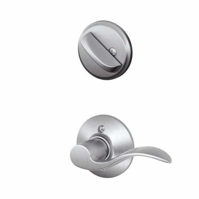 Schlage Left Hand Accent Lever Interior Active Trim - Exterior Handleset Sold Separately in Satin Chrome finish