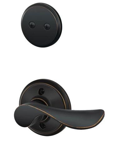 Schlage Left Hand Champagne Dummy Lever Interior Trim - Exterior Handleset Sold Separately in Aged Bronze finish