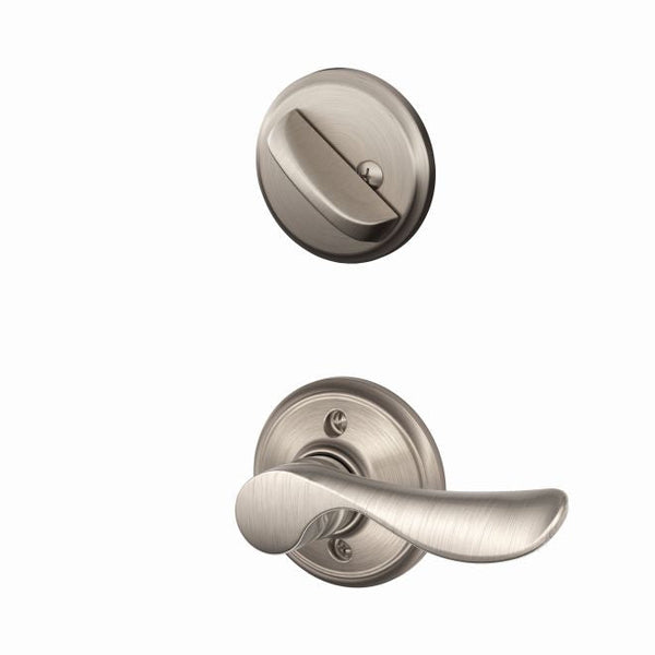 Schlage Left Hand Champagne Lever Interior Active Trim - Exterior Handleset Sold Separately in Satin Nickel finish