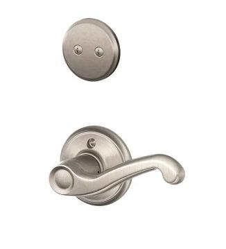 Schlage Left Hand Flair Dummy Lever Interior Trim - Exterior Handleset Sold Separately in Satin Nickel finish