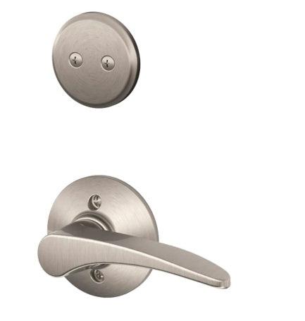 Schlage Left Hand Manhattan Dummy Lever Interior Trim in Satin Nickel finish