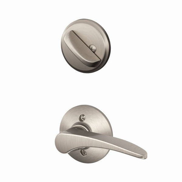 Schlage Left Hand Manhattan Lever Interior Active Trim - Exterior Handleset Sold Separately in Satin Nickel finish