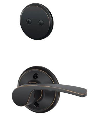 Schlage Left Hand Merano Dummy Lever Interior Trim - Exterior Handleset Sold Separately in Aged Bronze finish