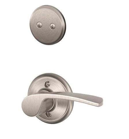 Schlage Left Hand Merano Dummy Lever Interior Trim - Exterior Handleset Sold Separately in Satin Nickel finish