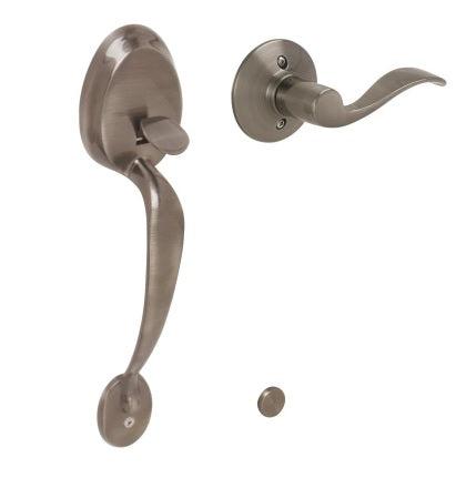 Schlage Left Hand Plymouth Bottom Half Handleset With Accent Lever in Antique Pewter finish