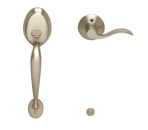Schlage Left Hand Plymouth Bottom Half Handleset With Accent Lever in Satin Nickel finish