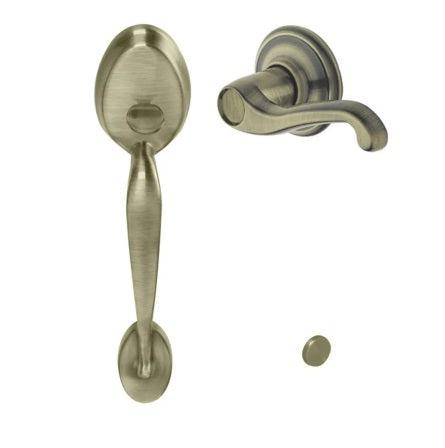 Schlage Left Hand Plymouth Bottom Half Handleset With Flair Lever in Antique Brass finish