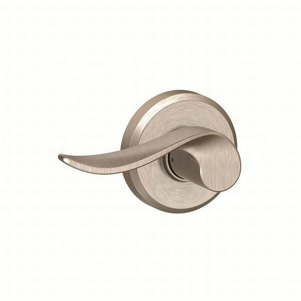 Schlage Left Hand Sacramento Lever With Greyson Rosette Half Dummy in Satin Nickel finish