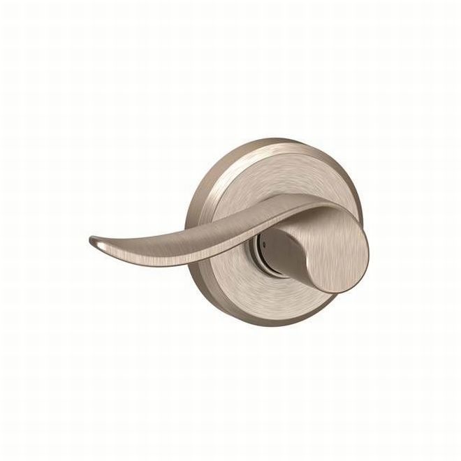 Schlage Left Hand Sacramento Lever With Greyson Rosette Half Dummy in Satin Nickel finish