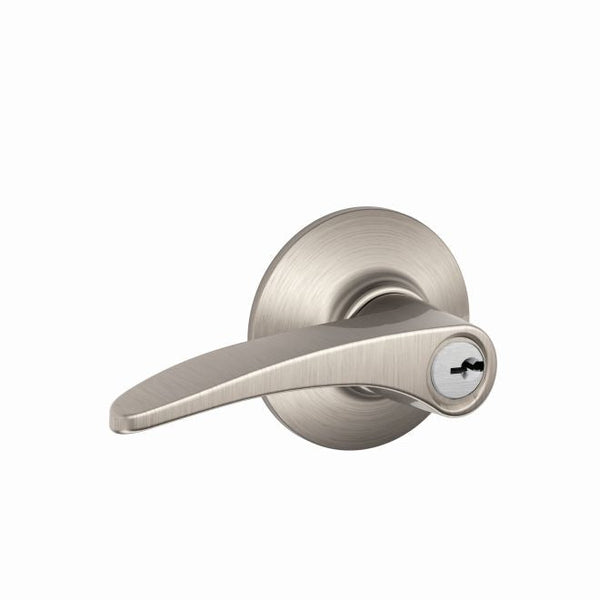 Schlage Manhattan Lever Keyed Entry Lock in Satin Nickel finish