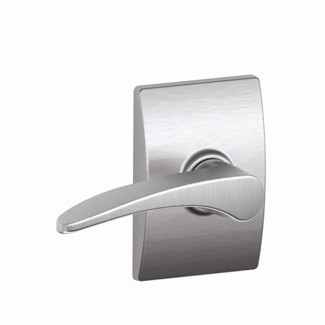 Schlage Manhattan Passage Lever With Century Rosette in Satin Chrome finish