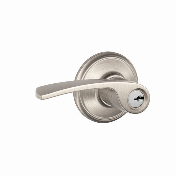 Schlage Merano Lever Keyed Entry Lock in Satin Nickel finish