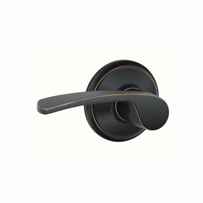 Schlage Merano Passage Lever in Aged Bronze finish