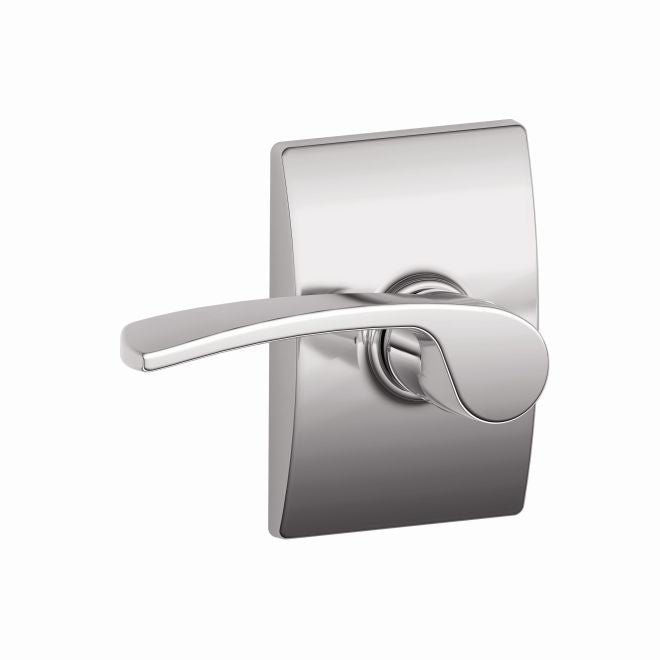 Schlage Merano Passage Lever With Century Rosette in Bright Chrome finish