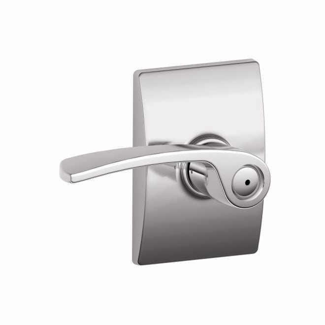 Schlage Merano Privacy Lever With Century Rosette in Bright Chrome finish