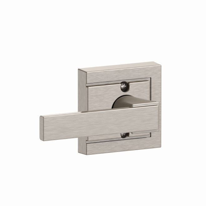 Schlage Northbrook Lever With Upland Rosette Half Dummy in Satin Nickel finish