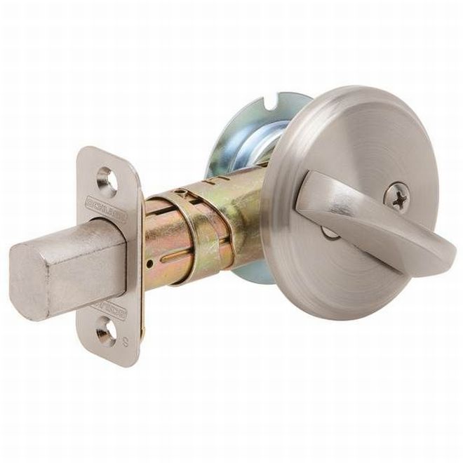 Schlage One Sided Deadbolt in Satin Nickel finish