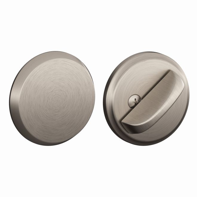 Schlage One Sided Deadbolt With Exterior Plate in Satin Nickel finish