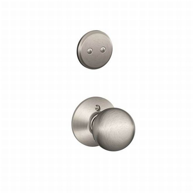 Schlage Orbit Knob Dummy Interior Trim - Exterior Handleset Sold Separately in Satin Nickel finish