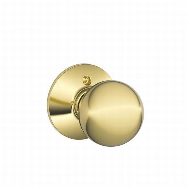 Schlage Orbit Knob Half Dummy in Bright Brass finish