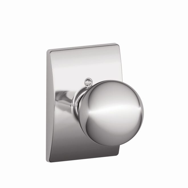 Schlage Orbit Knob Half Dummy With Century Rosette in Bright Chrome finish