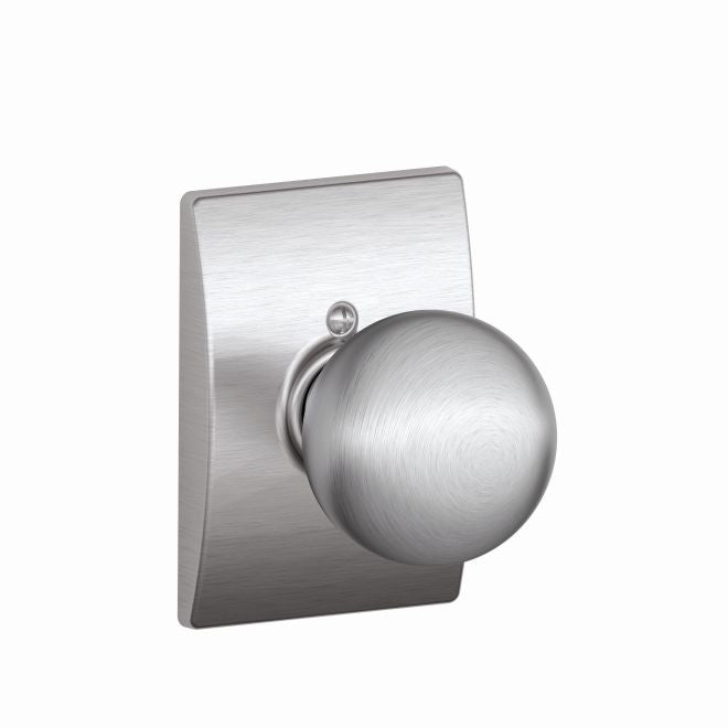 Schlage Orbit Knob Half Dummy With Century Rosette in Satin Chrome finish