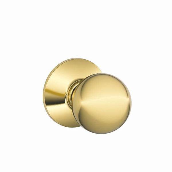 Schlage Orbit Passage Knob in Lifetime Brass finish