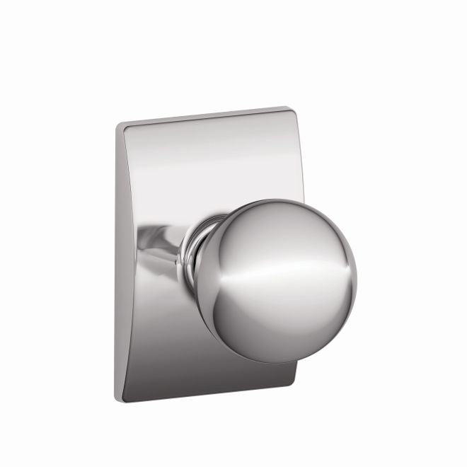 Schlage Orbit Passage Knob With Century Rosette in Bright Chrome finish