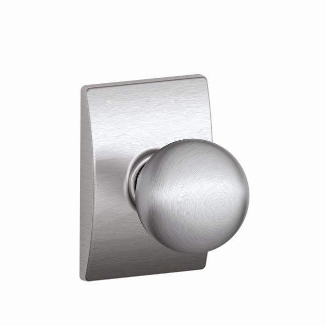 Schlage Orbit Passage Knob With Century Rosette in Satin Chrome finish