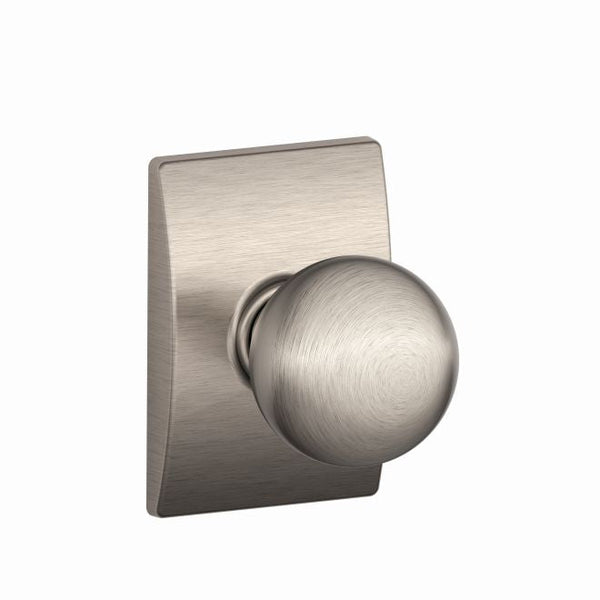 Schlage Orbit Passage Knob With Century Rosette in Satin Nickel finish