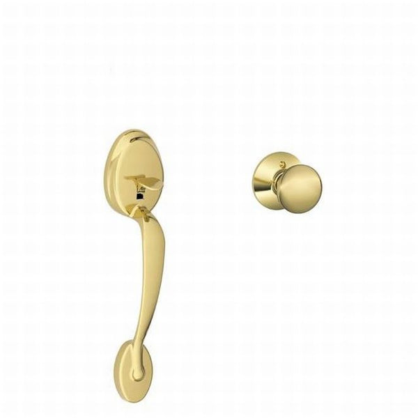 Schlage Plymouth Bottom Half Handleset With Plymouth Knob in Lifetime Brass finish