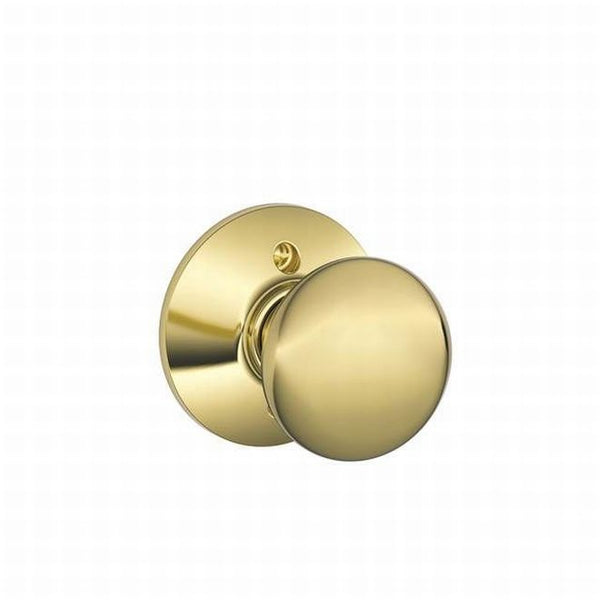 Schlage Plymouth Knob Half Dummy in Bright Brass finish