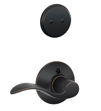 Schlage Right Hand Accent Dummy Lever Interior Trim - Exterior Handleset Sold Separately in Aged Bronze finish