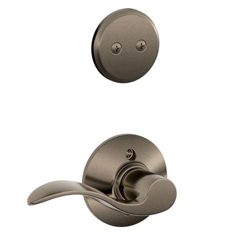 Schlage Right Hand Accent Dummy Lever Interior Trim - Exterior Handleset Sold Separately in Antique Pewter finish