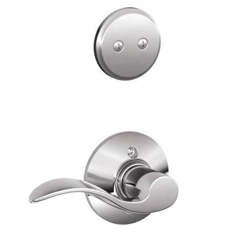 Schlage Right Hand Accent Dummy Lever Interior Trim - Exterior Handleset Sold Separately in Bright Chrome finish