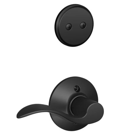 Schlage Right Hand Accent Dummy Lever Interior Trim - Exterior Handleset Sold Separately in Flat Black finish