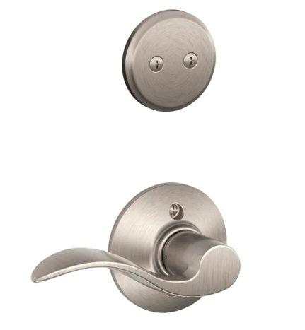 Schlage Right Hand Accent Dummy Lever Interior Trim - Exterior Handleset Sold Separately in Satin Nickel finish