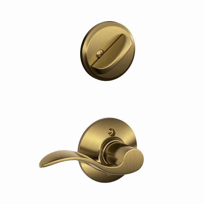 Schlage Right Hand Accent Lever Interior Active Trim - Exterior Handleset Sold Separately in Antique Brass finish