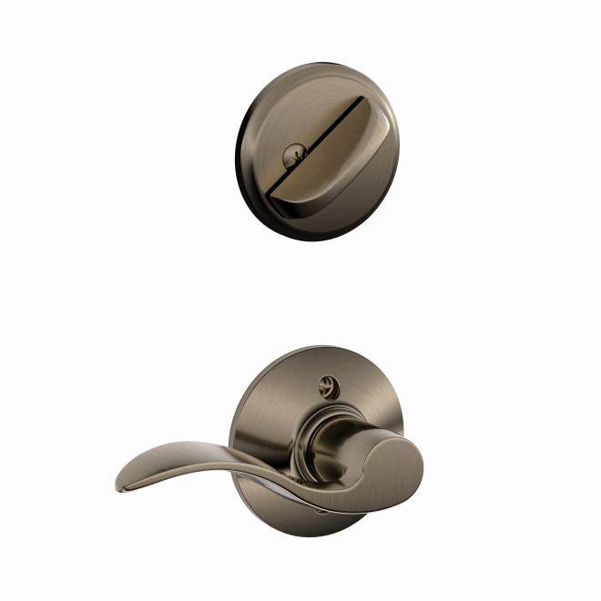 Schlage Right Hand Accent Lever Interior Active Trim - Exterior Handleset Sold Separately in Antique Pewter finish