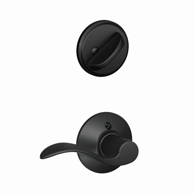 Schlage Right Hand Accent Lever Interior Active Trim - Exterior Handleset Sold Separately in Flat Black finish