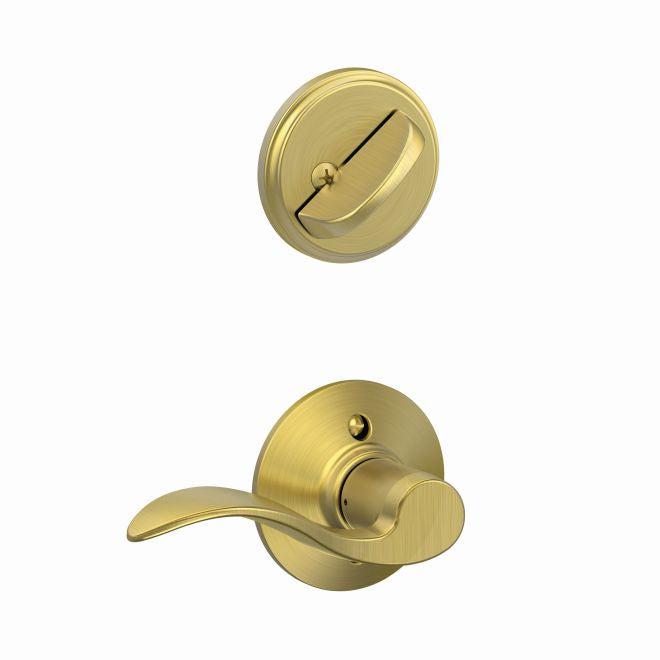 Schlage Right Hand Accent Lever Interior Active Trim - Exterior Handleset Sold Separately in Satin Brass finish