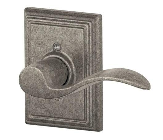 Schlage Right Hand Accent Lever With Addison Rosette Half Dummy in Distressed Nickel finish