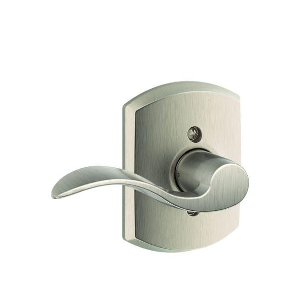 Schlage Right Hand Accent Lever With Greenwich Rosette Interior Active Trim - Exterior Handleset Sold Separately in Satin Nickel finish