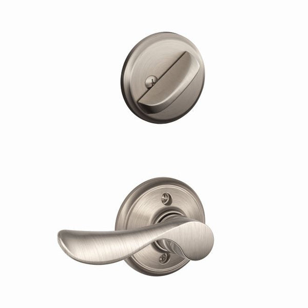 Schlage Right Hand Champagne Lever Interior Active Trim - Exterior Handleset Sold Separately in Satin Nickel finish