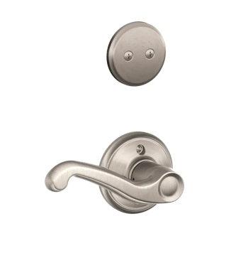 Schlage Right Hand Flair Dummy Lever Interior Trim - Exterior Handleset Sold Separately in Satin Nickel finish